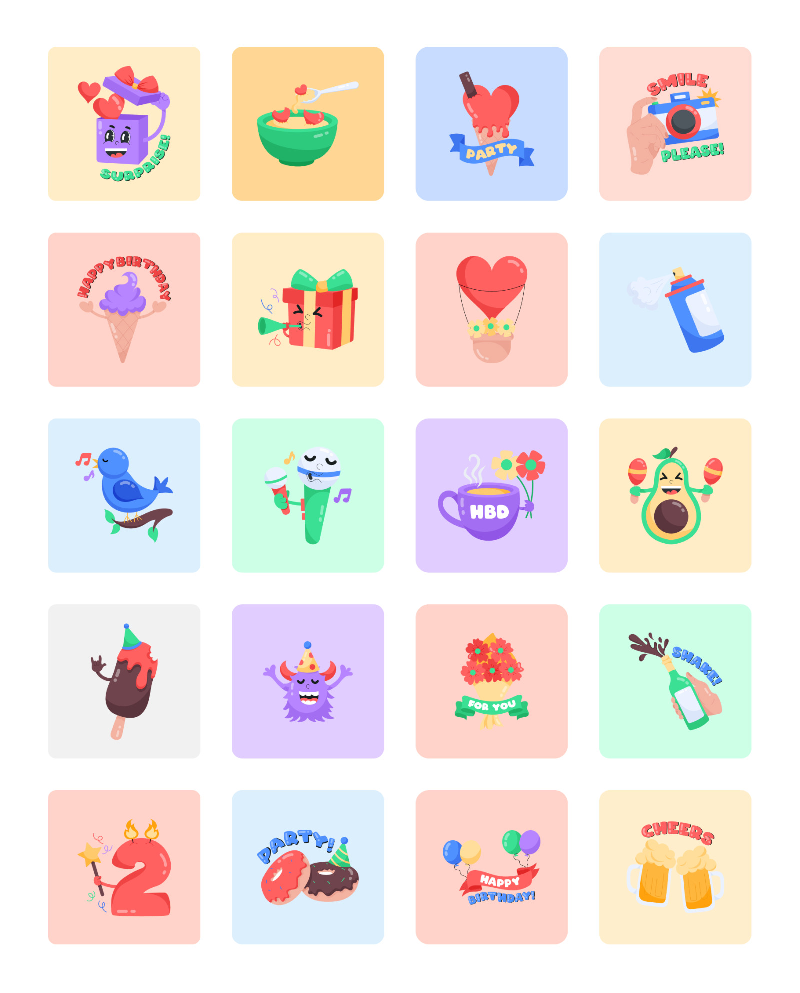 Animated Birthday Stickers