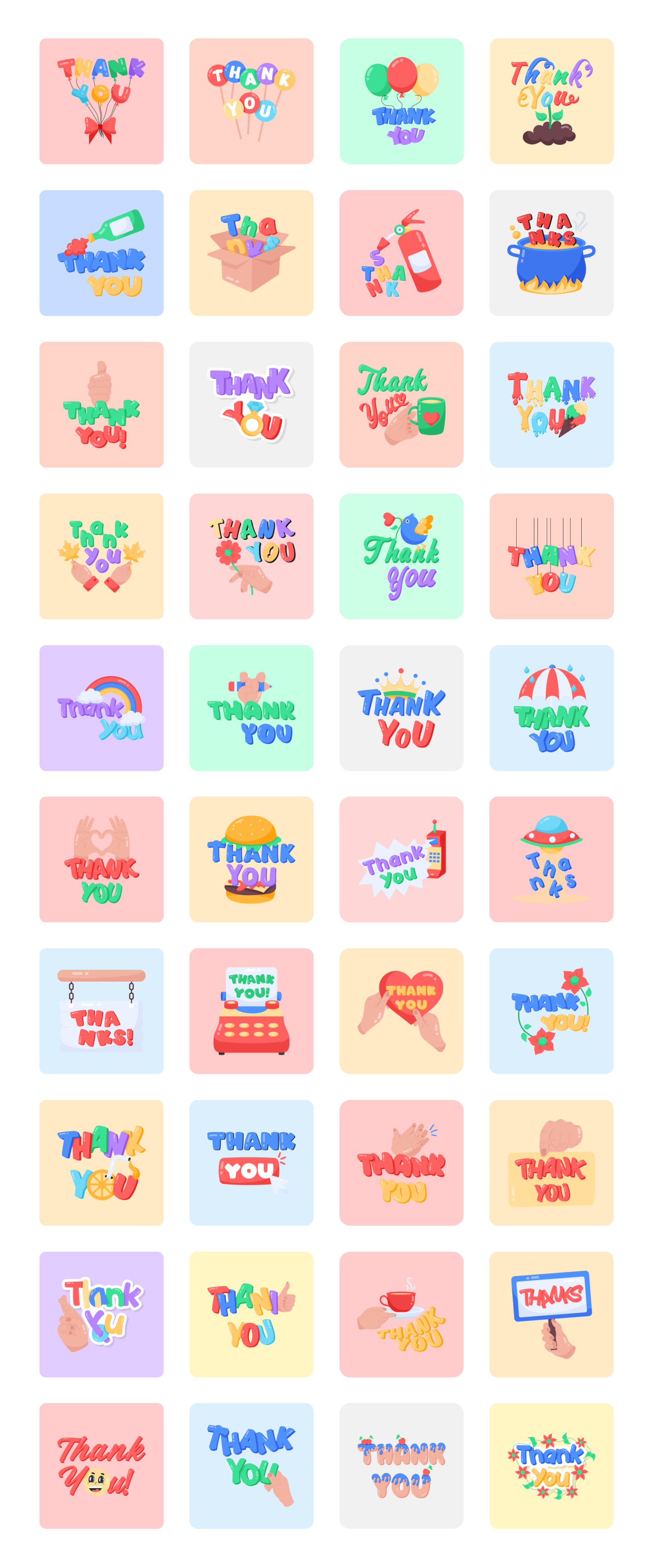 Animated Thank You Stickers