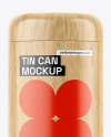 Light Wood Tin Can Mockup