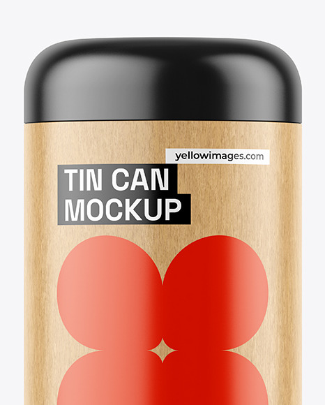 Light Wood Tin Can Mockup