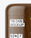 Dark Wood Tin Can Mockup