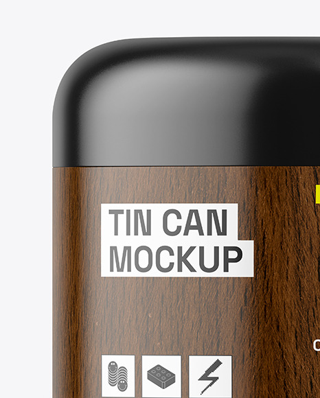 Dark Wood Tin Can Mockup