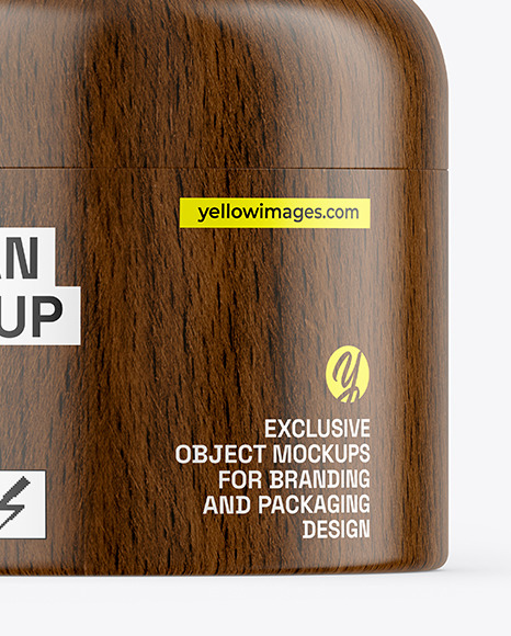 Dark Wood Tin Can Mockup