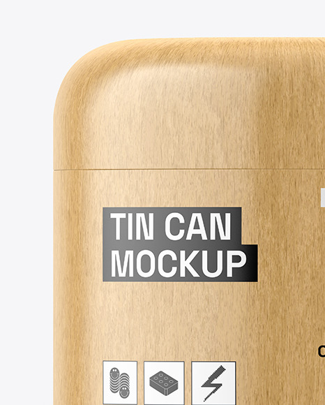 Light Wood Tin Can Mockup