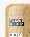 Light Wood Tin Can Mockup