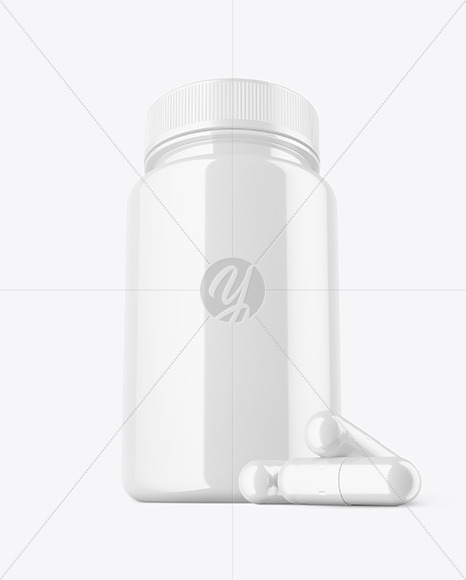 Glossy Pills Jar Mockup