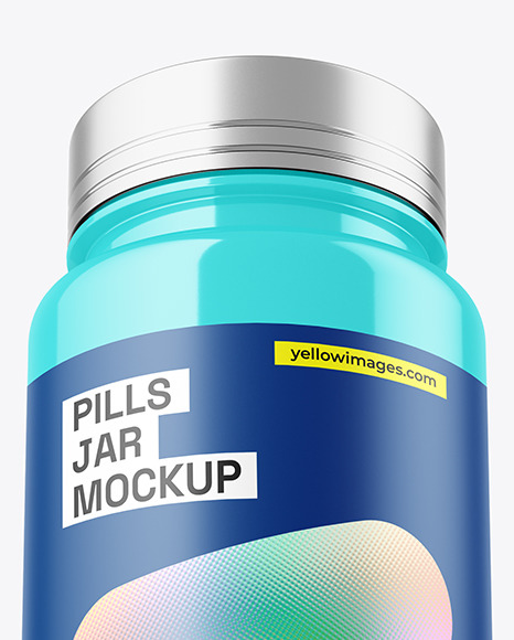 Glossy Pills Jar Mockup