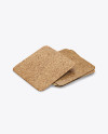 Stack of Cork Beverage Coasters Mockup