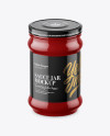 Glossy Sauce Jar Mockup (High-Angle Shot)