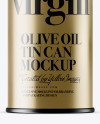 Matte Metallic Olive Oil Tin Can w/ Cap Mockup