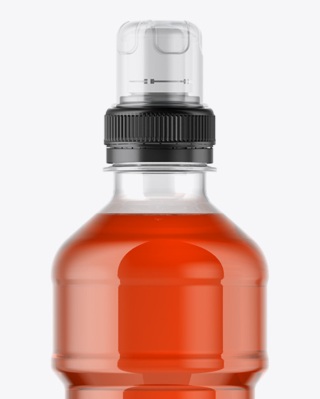 Clear Drink Bottle with Sport Cap Mockup