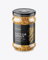 Clear Glass Jar with Wholegrain Mustard Mockup (High-Angle Shot)