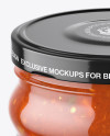 Clear Glass Jar with Bolognese Sauce Mockup (High-Angle Shot)