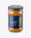 Clear Glass Jar with Sweet & Sour Sauce Mockup (High-Angle Shot)