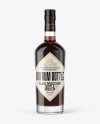 Clear Glass Bottle with Black Rum Mockup