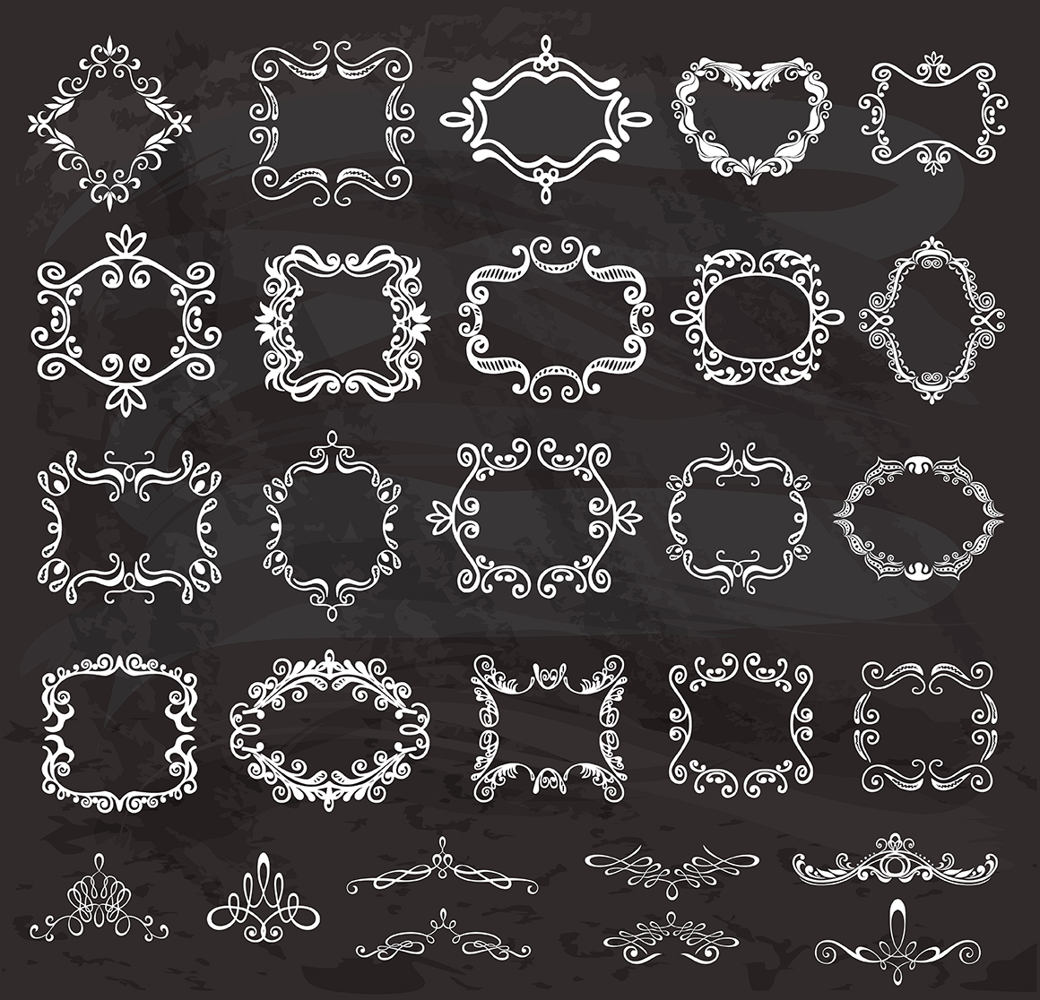 Set of vintage frames and monograms. Set of vintage frames and monograms.