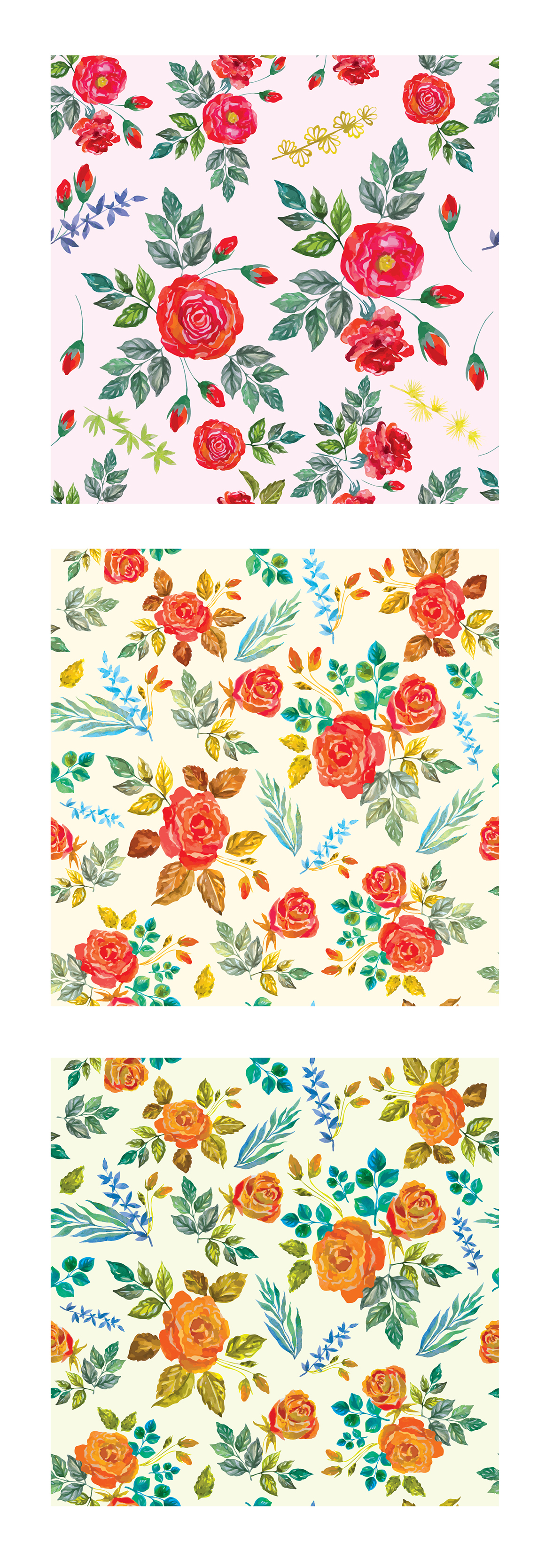 Watercolor floral design elements Watercolor floral design elements