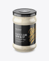 Clear Glass Jar with Horseradish Mockup (High-Angle Shot)