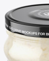 Clear Glass Jar with Horseradish Mockup (High-Angle Shot)