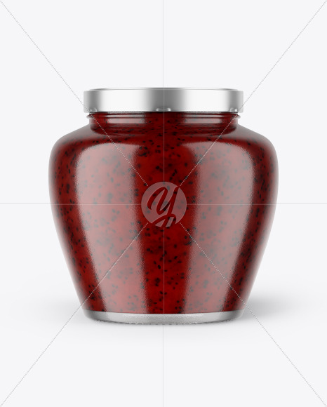 Glass Jar With Gooseberry Jam Mockup