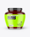 Glass Jar With Gooseberry Jam Mockup