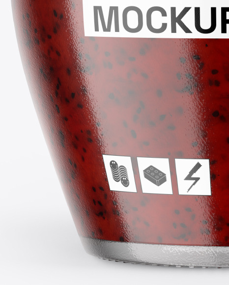 Glass Jar With Gooseberry Jam Mockup