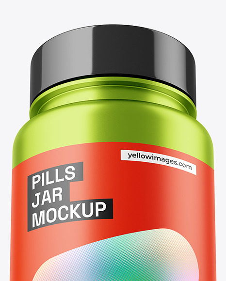 Metallic Pills Jar Mockup