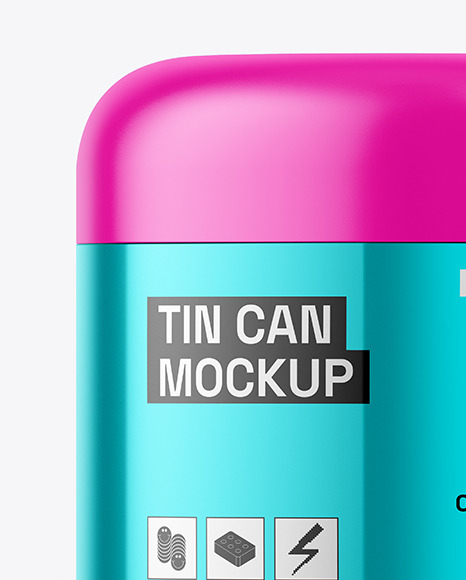 Glossy Metallic Tin Can Mockup