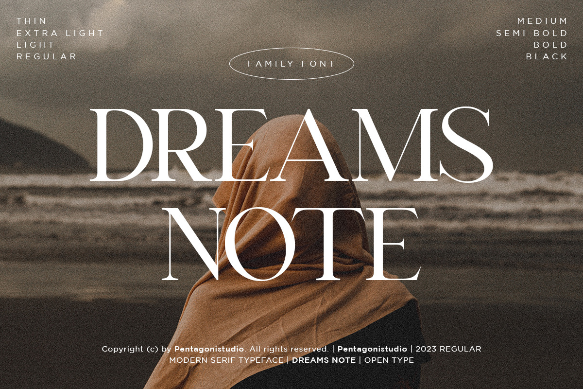 Dreams Note | Family Serif Font