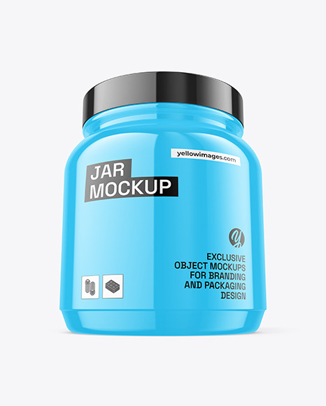 Glossy Protein Jar Mockup