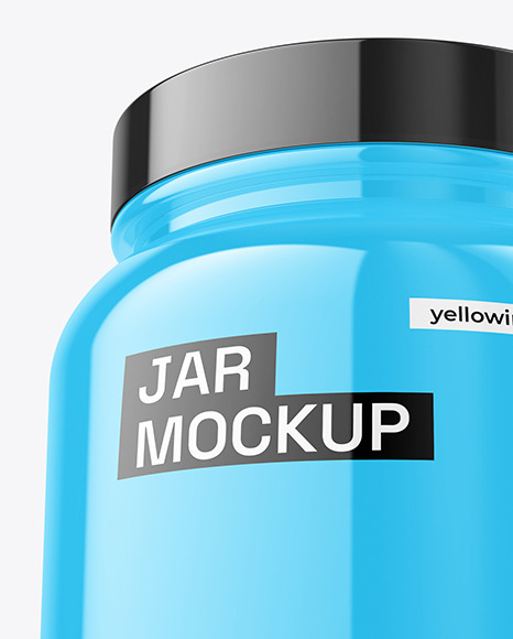 Glossy Protein Jar Mockup