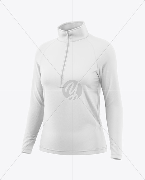 Women’s Zip Sweatshirt Mockup - Half Side View