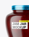 Glass Jar With Raspberry Jam Mockup