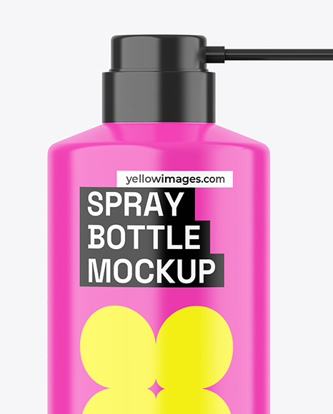 Glossy Spray Bottle Mockup