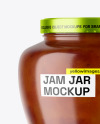 Glass Jar With Peach Jam Mockup