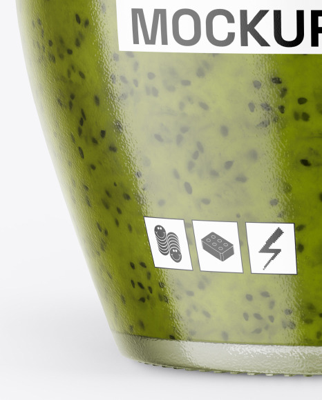 Glass Jar With Kiwi Jam Mockup