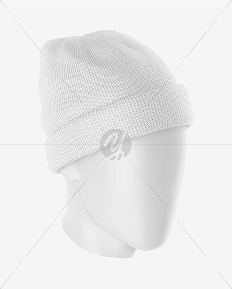 Winter Hat Mockup - Right Half Side View