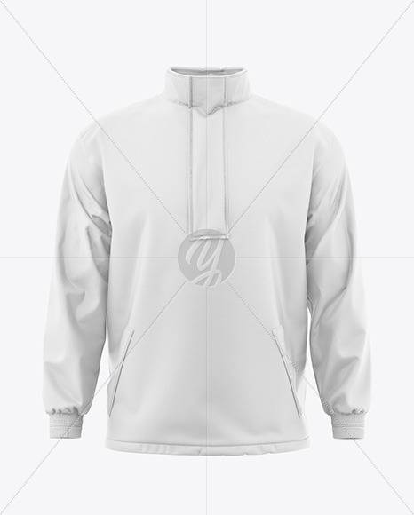 Men's Quarter Zip Windbreaker Jacket Mockup - Front View