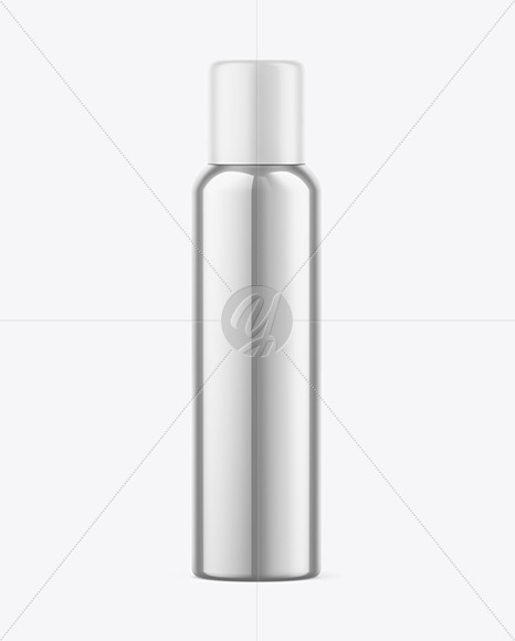Glossy Metallic Spray Bottle Mockup