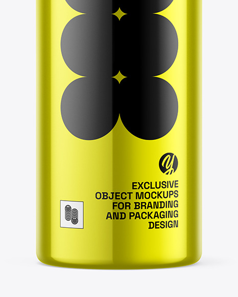 Glossy Metallic Spray Bottle Mockup