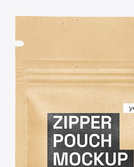 Kraft Pouch with Zipper Mockup