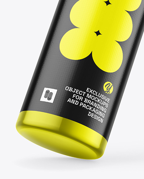 Glossy Metallic Spray Bottle Mockup