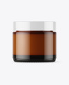 Amber Glass Cosmetic Jar Mockup