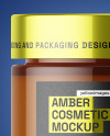 Amber Glass Cosmetic Jar Mockup