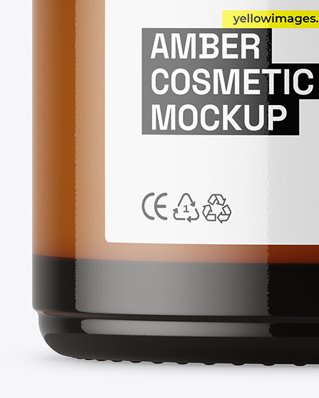 Amber Glass Cosmetic Jar Mockup