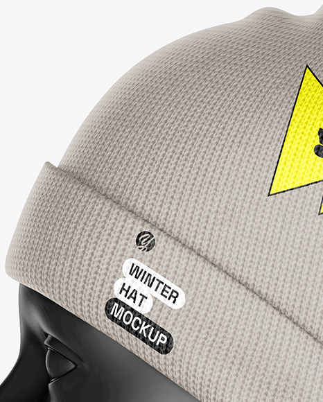 Winter Hat & Buff Mockup - Side View