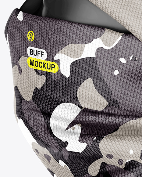 Winter Hat & Buff Mockup - Side View