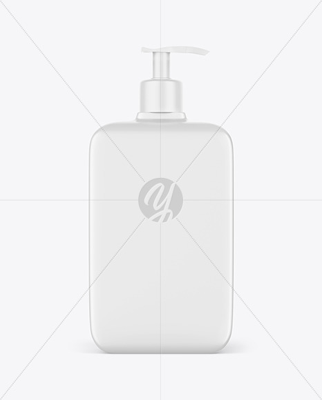 Matte Cosmetic Bottle with Pump Mockup