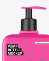 Matte Cosmetic Bottle with Pump Mockup