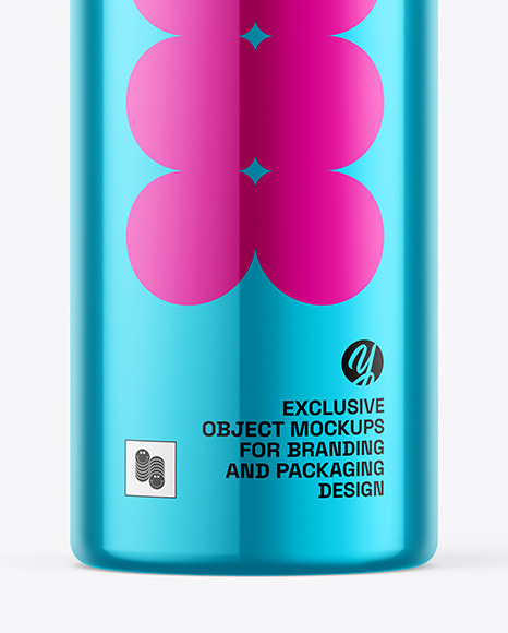 Glossy Metallic Spray Bottle Mockup